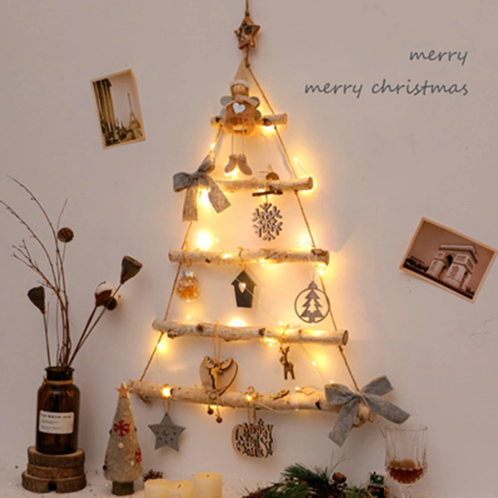 Christmas Nature Wood Branches Hanging Ornaments Xmas Tree Pendant Crude DIY Wooden Wall Home Decoration Christmas Party Decors