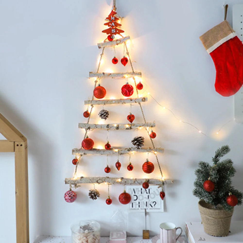 Christmas Nature Wood Branches Hanging Ornaments Xmas Tree Pendant Crude DIY Wooden Wall Home Decoration Christmas Party Decors